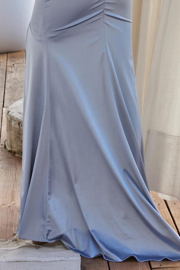 A1593 Sleeveless Silver Beads Illusion Top Sheath Dress