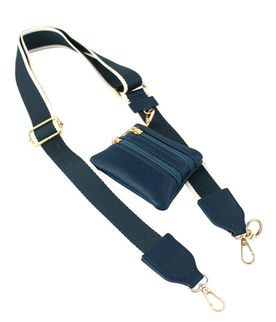 C001 - Stripe Clip & Go Crossbody Strap With Pouch