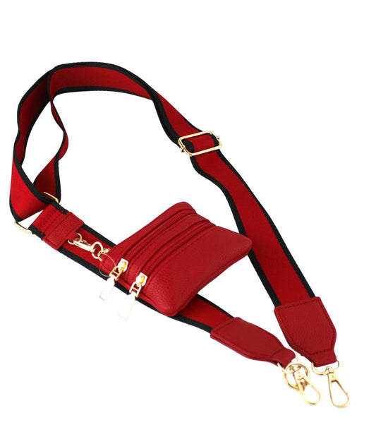 C001 - Stripe Clip & Go Crossbody Strap With Pouch