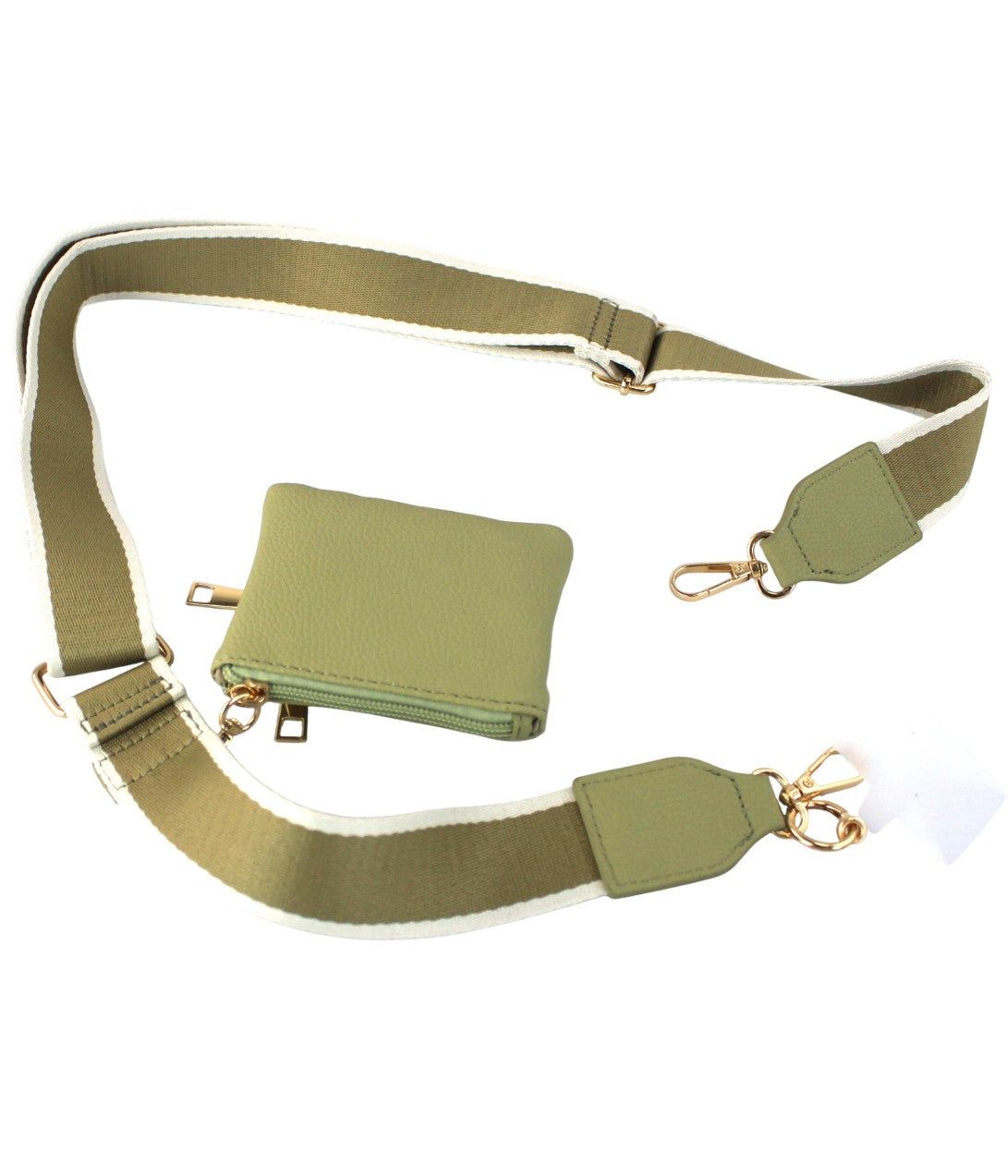 C001 - Stripe Clip & Go Crossbody Strap With Pouch